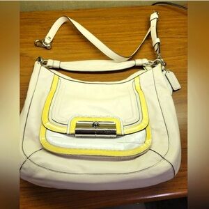 Coach Kristen Spectator Leather Hobo Shoulder Bag with Silver Hardware, EUC